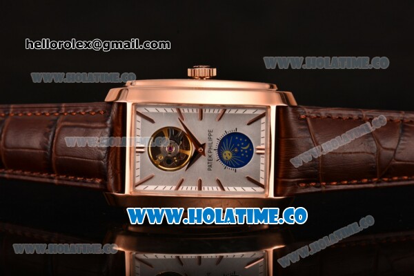 Patek Philippe Gondolo Asia Manual Winding Rose Gold Case with Silver Dial and Stick Markers - Click Image to Close